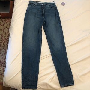 High rise blue jeans 32W 34L